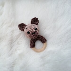 Crochet pattern teddy rattle, crochet baby rattle bear, crochet teddybear rattle, gift for baby, crochet bear rattle, crochet teddy bear rattle