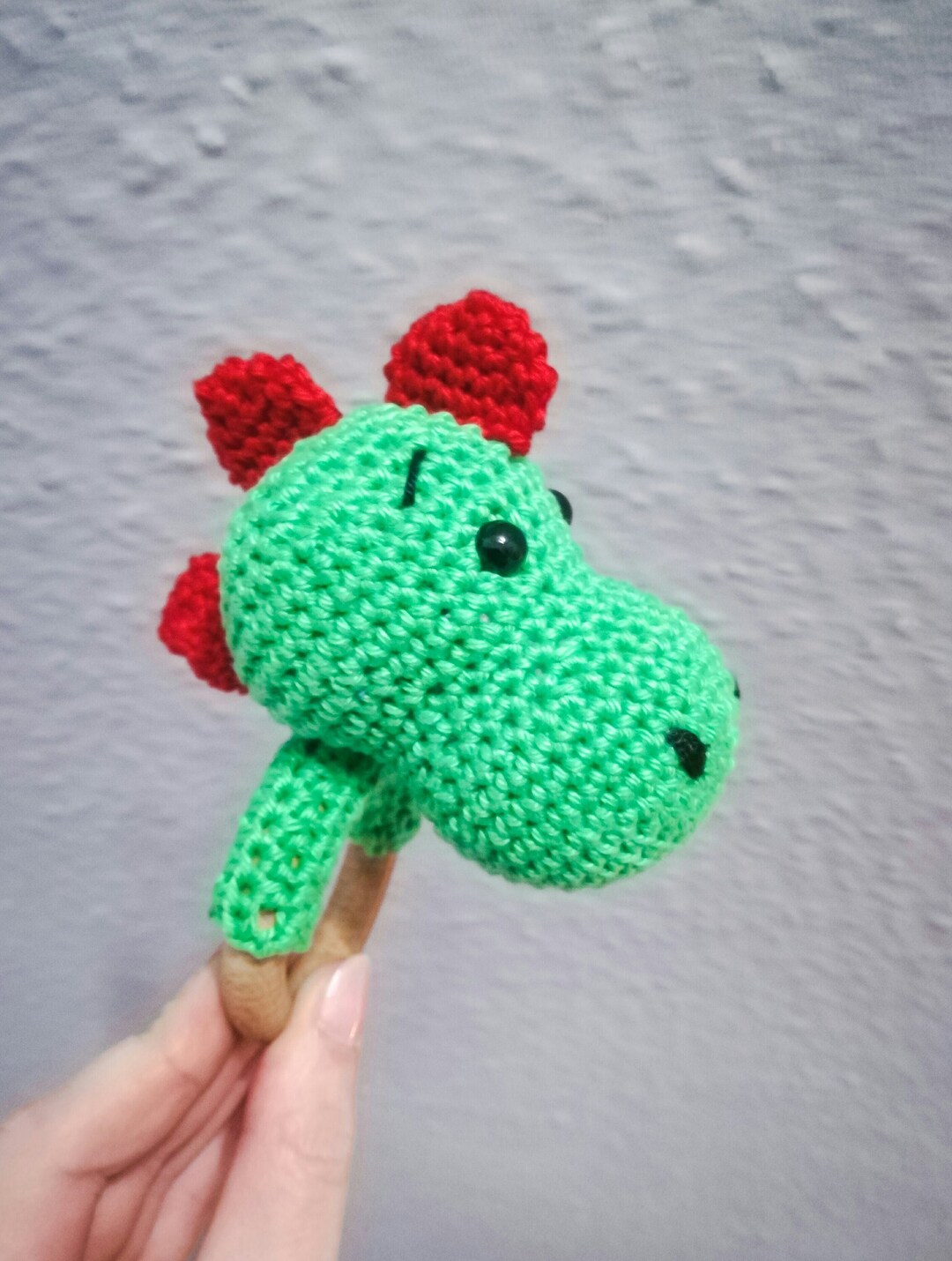 Handmade Crochet Newborn Grey Dino & Rattle Gift Set (2pc) – Baby Shower Gift main image 1