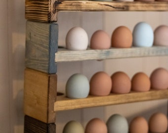 Farmhouse stackable egg holder | Egg tray | Counter egg storage | Egg carton |  Farm fresh egg holder | Rustic egg holder