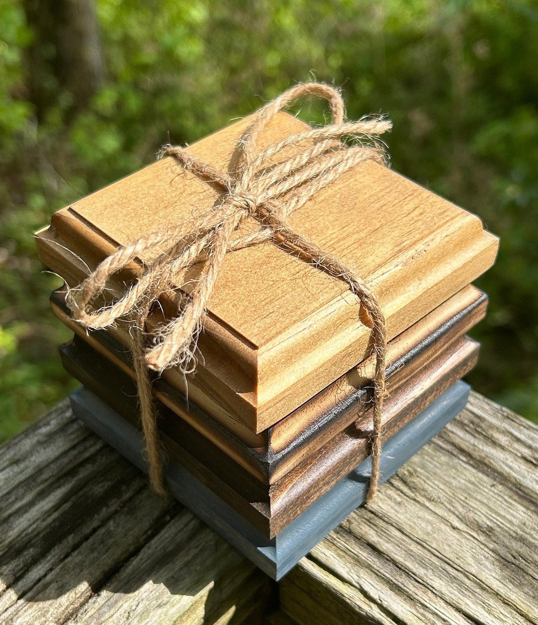 Coaster Rustic Wooden Coaster for Glasses Candles and Cups Handmade
