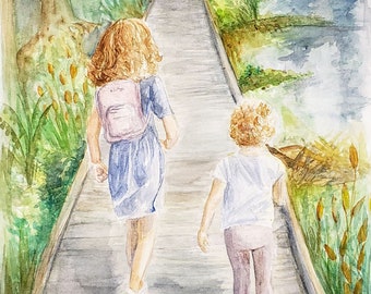 Custom Painting from Photo, Vacation Painting, Custom keepsake, beach vacation, watercolor, commission painting, Hand Painted, landscape