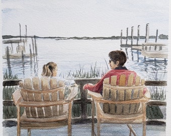 Custom Painting from Photo, Vacation Painting, Custom keepsake, beach vacation, watercolor, commission painting, Hand Painted, landscape