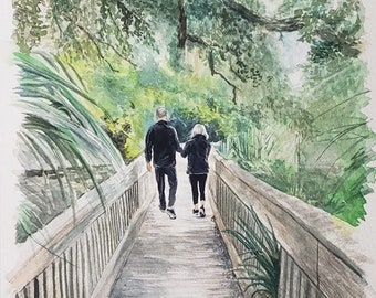 Custom Painting from Photo, Vacation Painting, Custom keepsake, beach vacation, watercolor, commission painting, Hand Painted, landscape