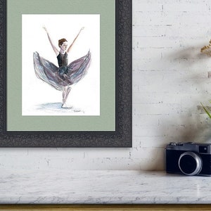 Ballerina Print, Dancer Art, Dance Print, Watercolor Painting, Wall Art, Ballet Gift,