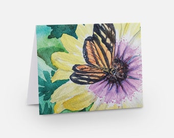 Butterfly, Set of 10 Note Cards, Watercolor Bee, Gift, Customization available, nature art, beekeeper gift, note cards, blank cards