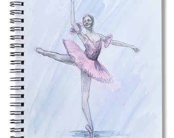 Dance Gift, Spiral Bound Notebook, Dance teacher Gift, Ballet Dancer, Recital gift, Ballerina, On Pointe, Journal, Ballet Gift