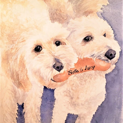 Custom Realistic Pet Portrait Watercolor, shops pet portrait, pet painting, watercolor dog, Dog Painting, Pet Memorial, painting from photo, pets