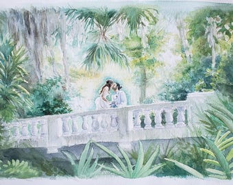 Custom Painting from Photo, Vacation Painting, Custom keepsake, beach vacation, watercolor, commission painting, Hand Painted, landscape