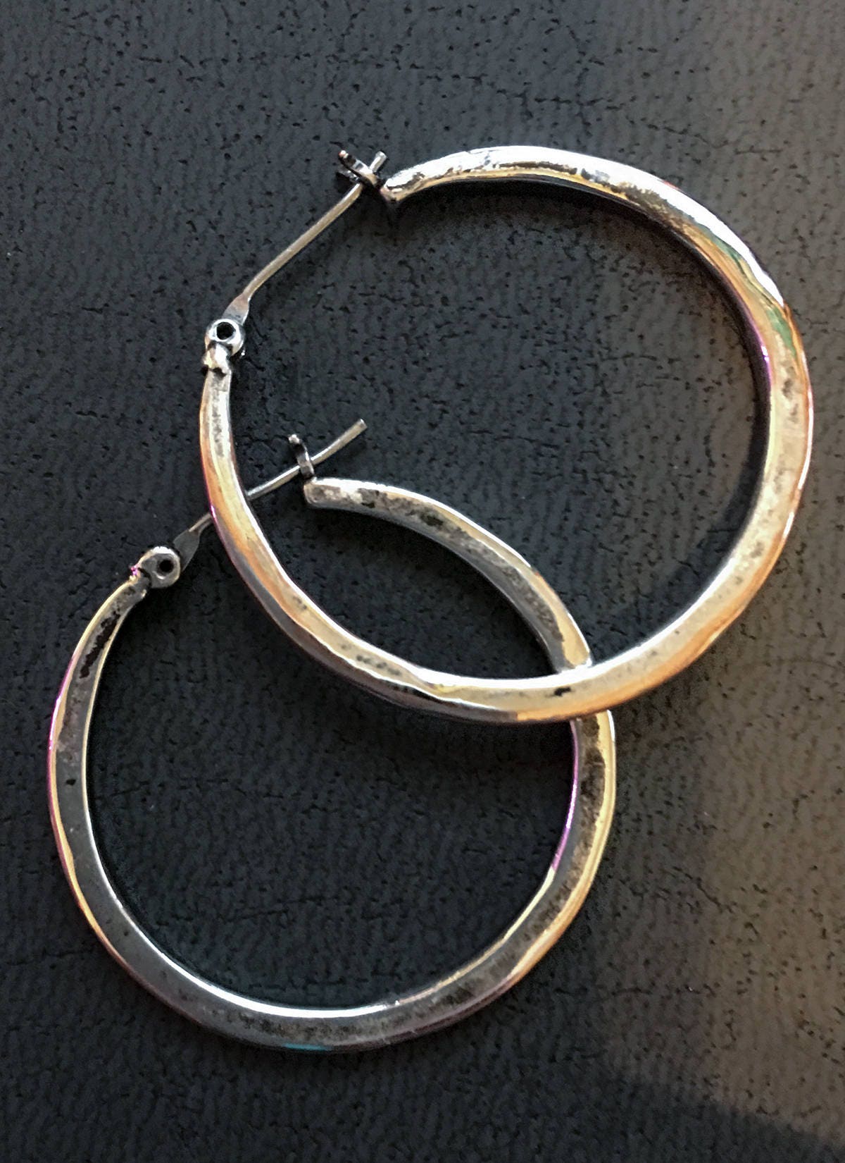 Silver Hoop Earrings / Perfectly Irregular Hoop Earrings / Handmade ...