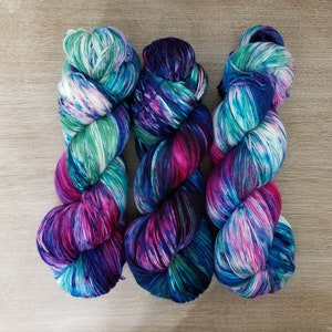 READY TO SHIP Hand-dyed Basic Sock Yarn in Aquatic Stardust