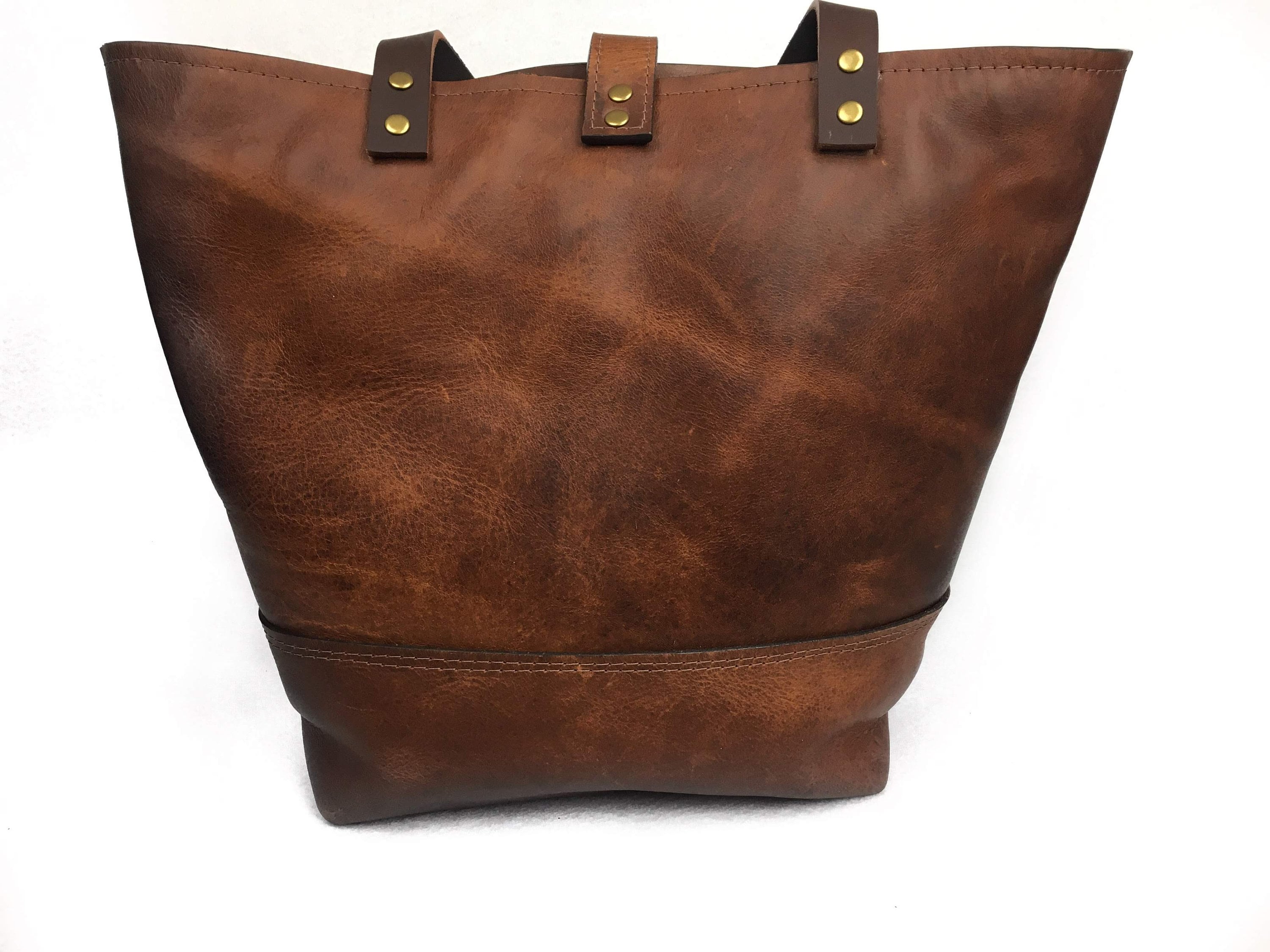 unlined leather tote