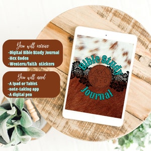 Digital Bible Study Notebook / Journal with hyperlinks/ Western Themed