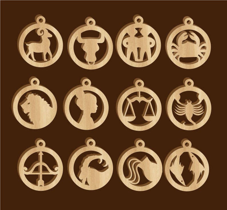 Template for laser cutting. Zodiac signs Etsy