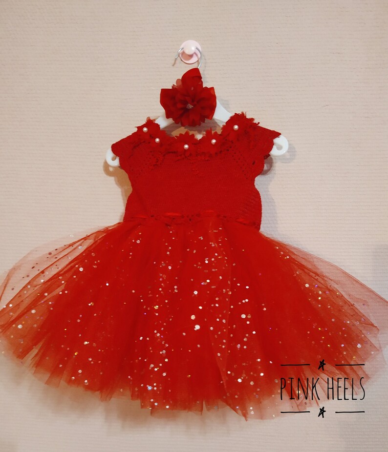 baby red tutu dress