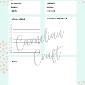 Craft Planner Printable, Project Planner, Craft Organizer Organization ...