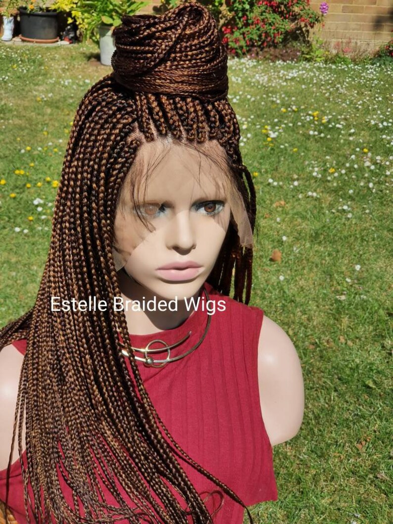 Brown Braided Wig Box Braids Wig Lace Front Wig Braids Wig Etsy