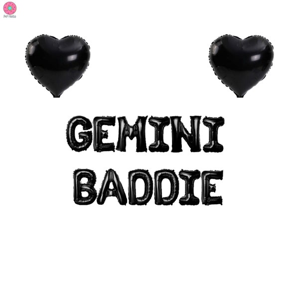 Gemini Baddie banner 16 inches | Zodiac Gemini Season Birthday  | Horoscope Astrology Bday Party Decor