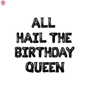 All Hail The Birthday Queen banner 16 inches | Birthday Queen Birthday Party Decor Birthday Baddie Decor 30th Birthday