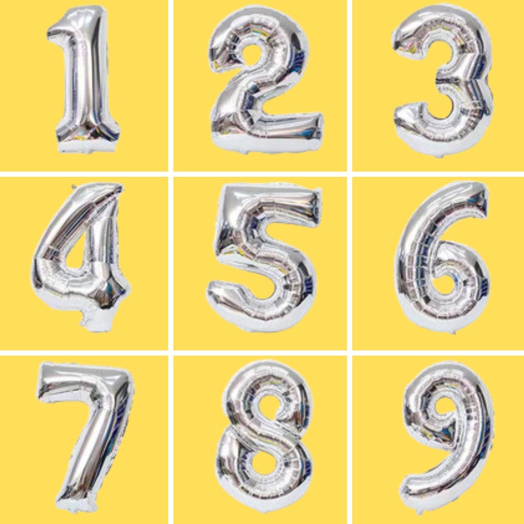Silver 40 Inch Balloon Numbers Birthday Balloons Home Party Balloons