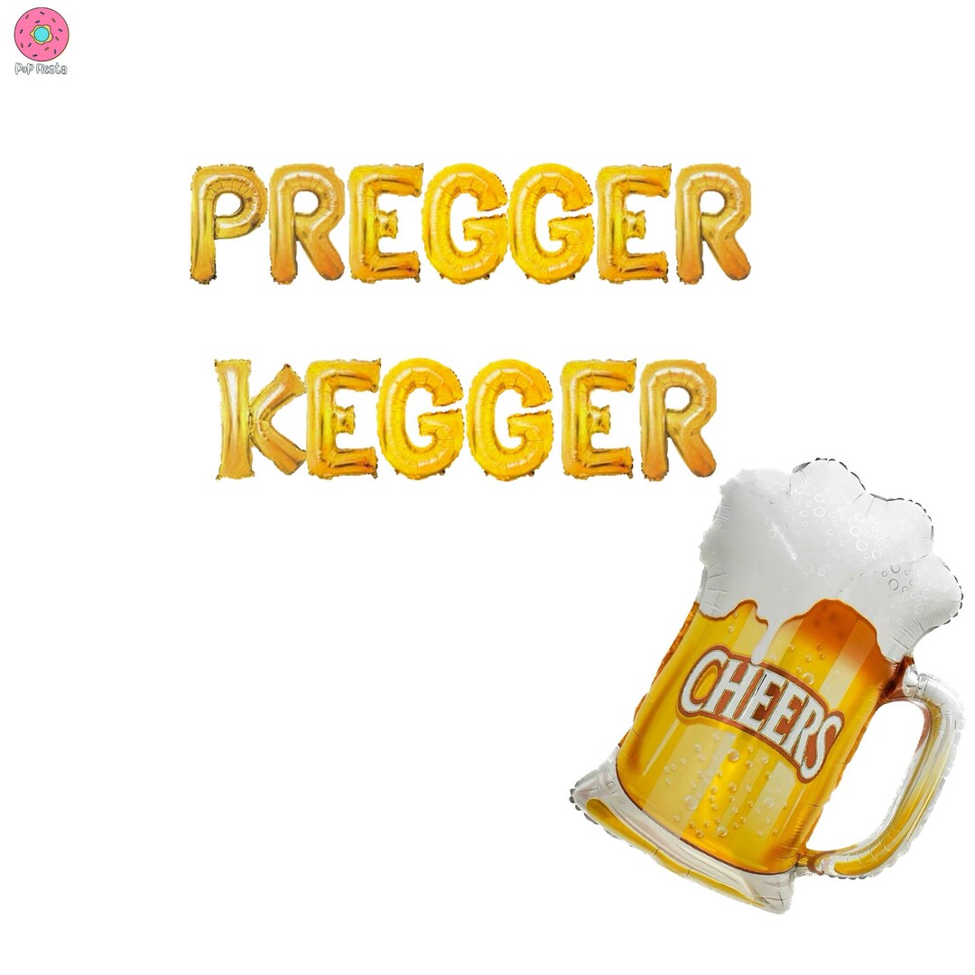 Pregger Kegger Banner 16 Inches Baby Brewing Beer Theme Baby Shower
