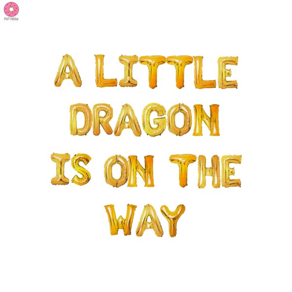Bannière Un petit dragon est sur le chemin 16 pouces | Shower de bébé sans distinction de sexe sur le thème du dragon Shower de couple neutre