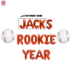 Custom Rookie Year banner 16 inches | Baseball Theme 1st birthday Party MLB Theme Rookie of the year