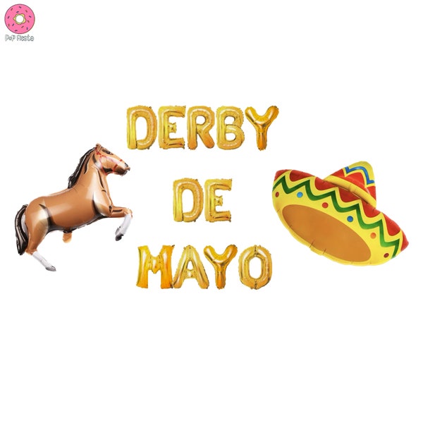 Derby De Mayo banner 16 inches | Cinco de Mayo Banner Kentucky Derby Theme Party Bach Party Mexican Party