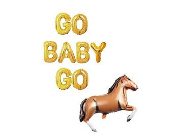 Go Baby Go banner 16 inches | Kentucky Derby Baby Shower Party Baby Birthday Party