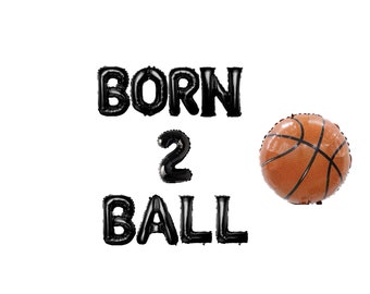 Born 2 Ball Banner 16 inches | Basketball Theme Party Baby 2nd Birthday NBA Sports Theme Party