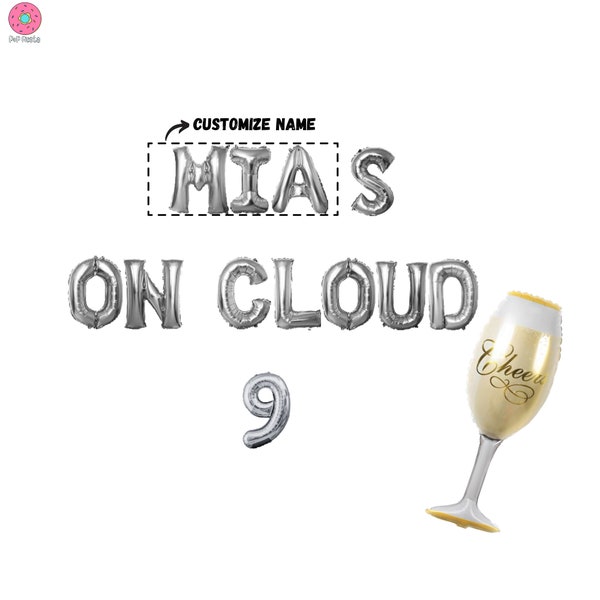 On Cloud 9 Custom Bridal Shower banner 16 inches | On Cloud Nine Bachelorette Theme Bach Party Bride is On Cloud Nine