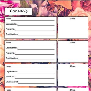 Foglio di contatto floreale