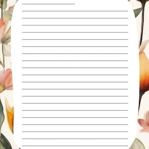 Dois (2) papéis de flores em aquarela - papel de nota digital floral - papel de diário para impressão