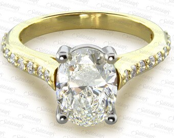 1.25ct Oval Shape Diamond Engagement Ring & 0.45ctw Side Diamonds. LR8043-O