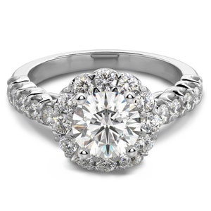 1.66 ctw Round Brilliant Diamond Halo Engagement Ring. LR8175
