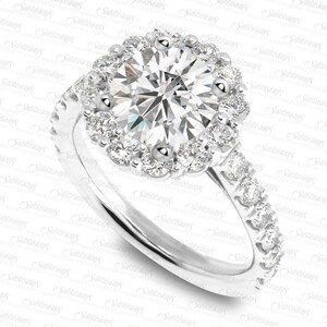 2.85 ctw Round Diamond Halo Engagement Ring. LR8070