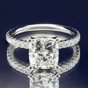1.50ct Cushion Shape Diamond Engagement Ring & 0.24ctw Side Diamonds. SO-LR8289-4P