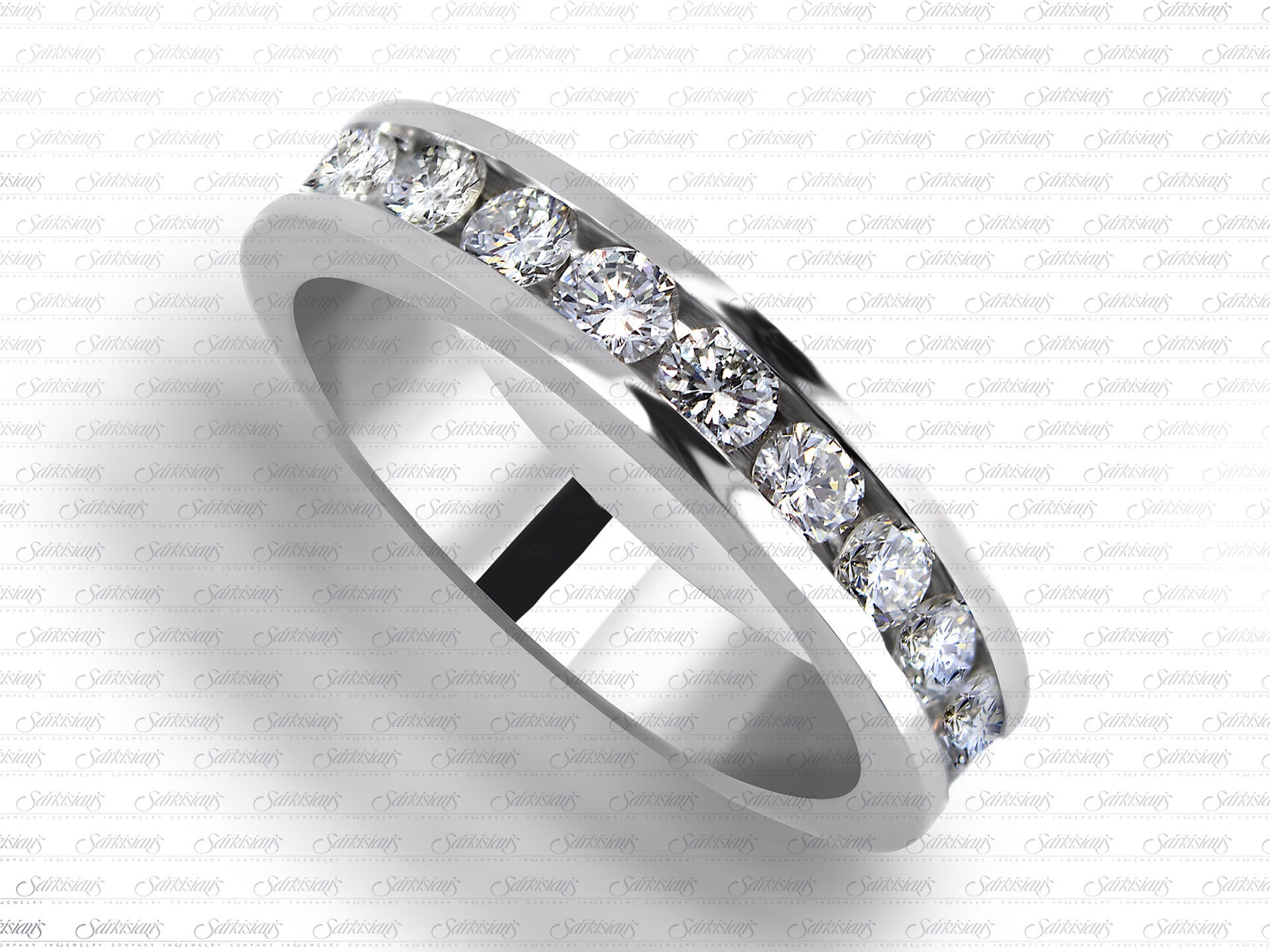 1.00ct.tw Men Channel Set Diamond Wedding Ring 14K, 18K, Platinum
