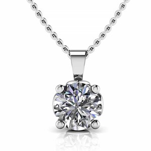 0.50ct- 1.25ct Round Diamond Lotus Flower Pendant Necklace. PNF206