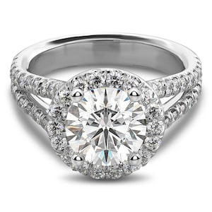 2.35ctw Round Diamond Halo Engagement Ring.  LR7877