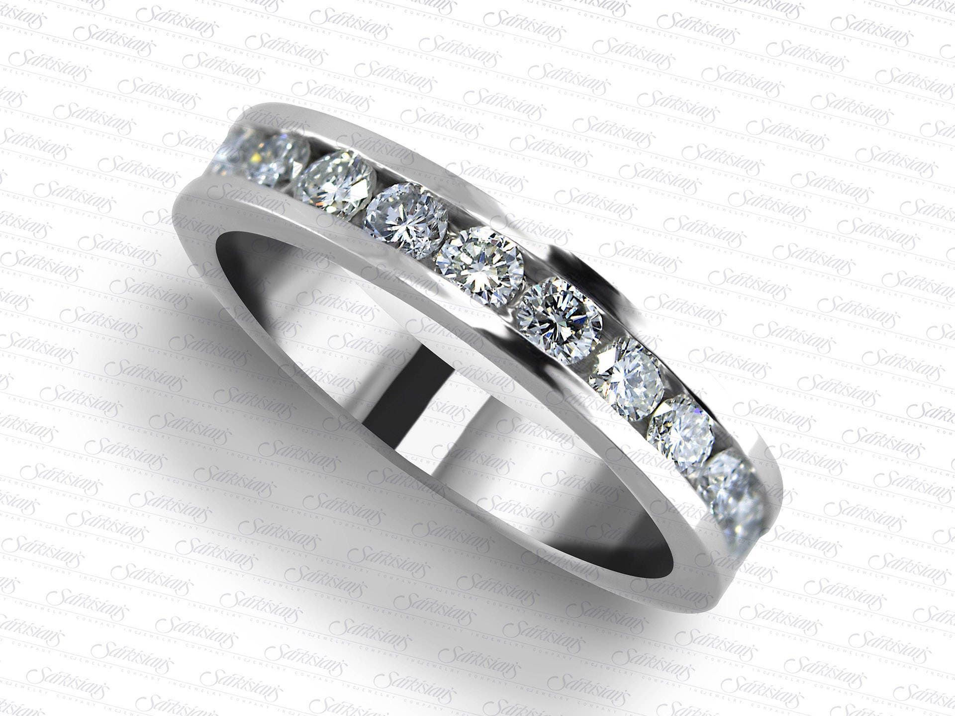 Channel Set Round Diamond Wedding Ring 0.82 Ctw. LR4708 - Etsy
