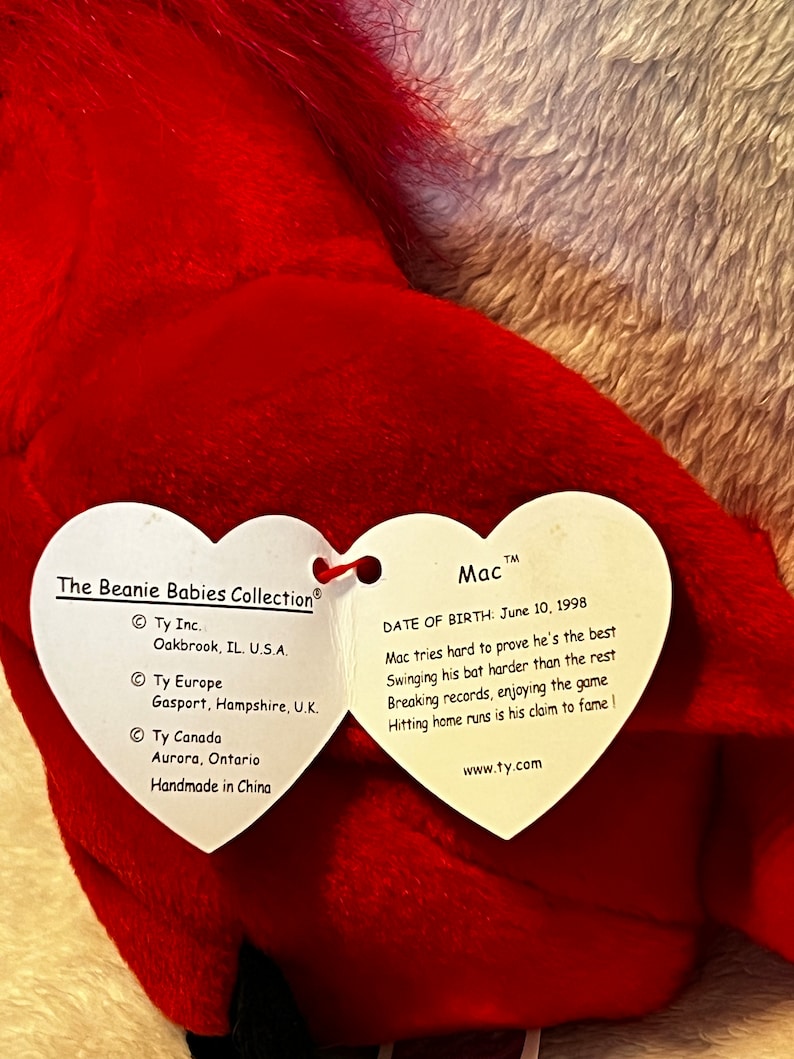Mac the Cardinal Beanie Baby - Etsy