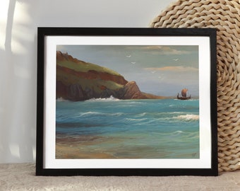 Viking Fantasy Gallery Wall Art, Viking Painting, Fantasy Art, Home Décor, Impressionist Artwork, Illustration