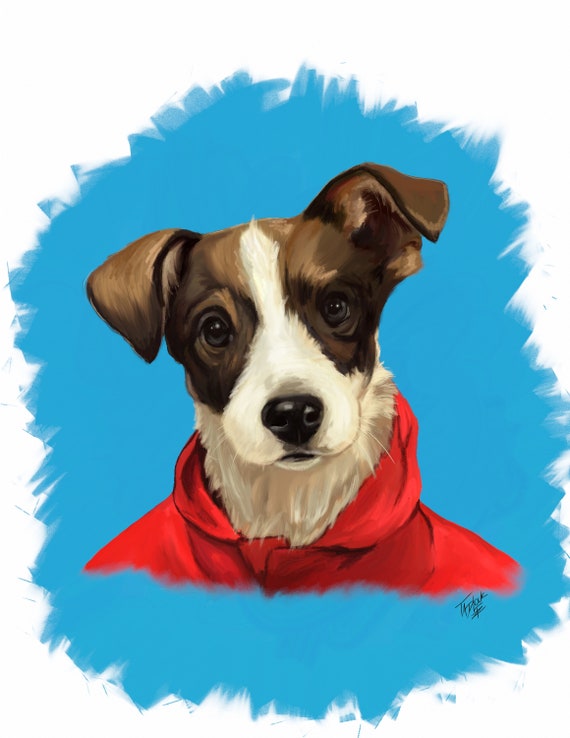 Custom Pet Portrait Digital File Pet Portrait Illustration Etsy