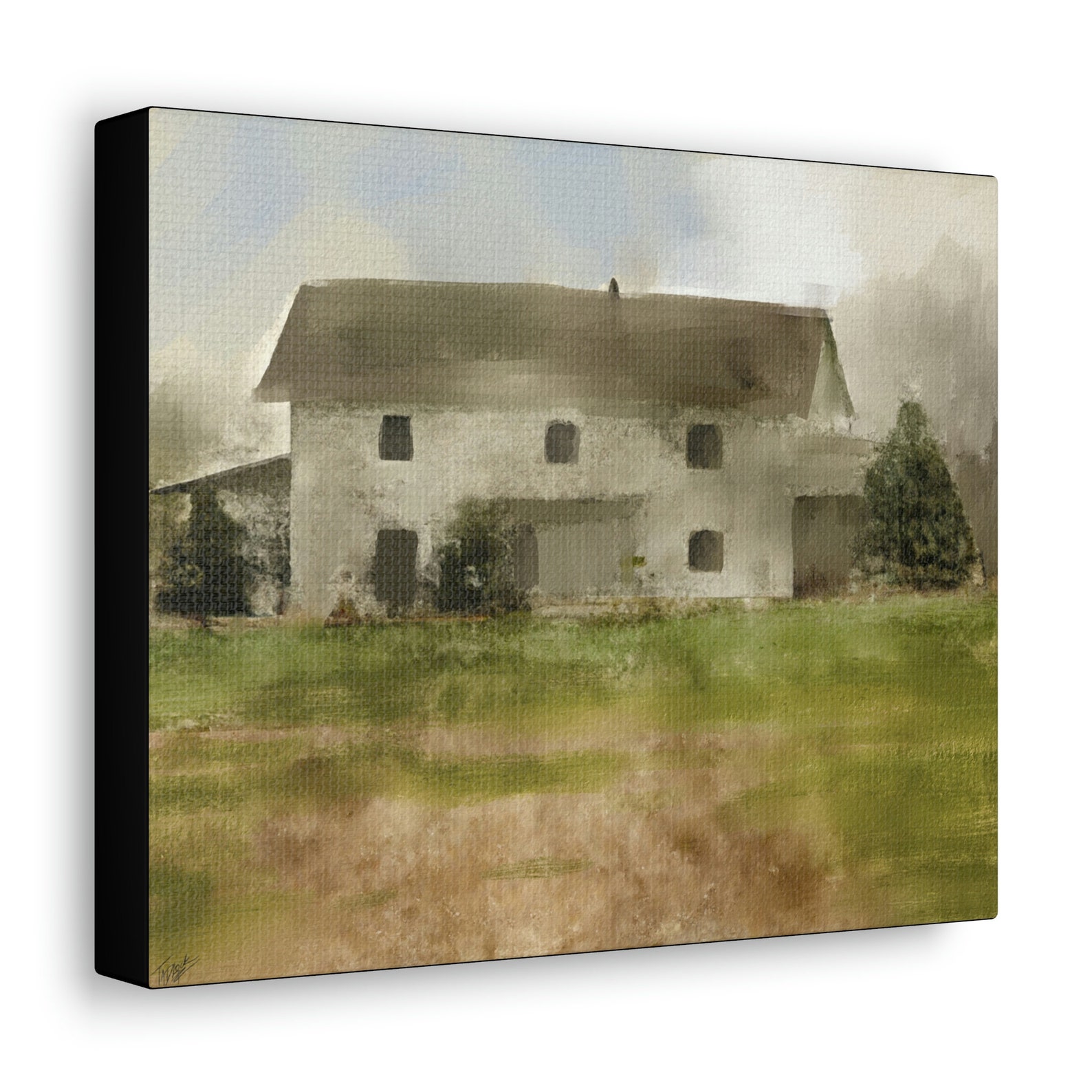 View of Farmhouse #1 Gallery Wall Art, Farmhouse Painting, Farmhouse Art, Home ...