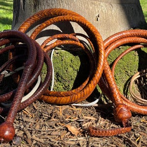 INDIANA JONES - F&G CUSTOMS Starter Cowhide Bullwhip Weathered and Styled to Movie Choice plus Free Fall and Popper