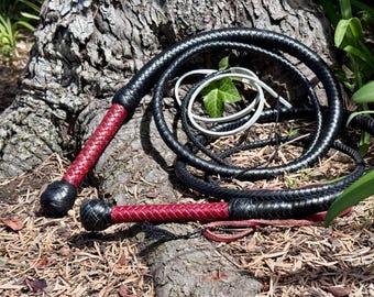 INDIANA JONES - F&G CUSTOMS Liontamer Whip - Desgastado y estilizado como en la película, además de Free Fall y Cracker