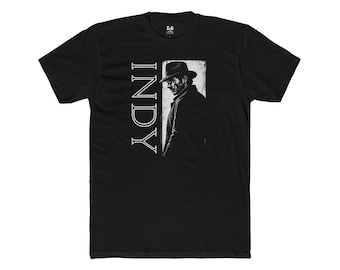 F&G INDY Crew-Neck Indiana Jones Silhouette T-Shirt (Shirt Front)