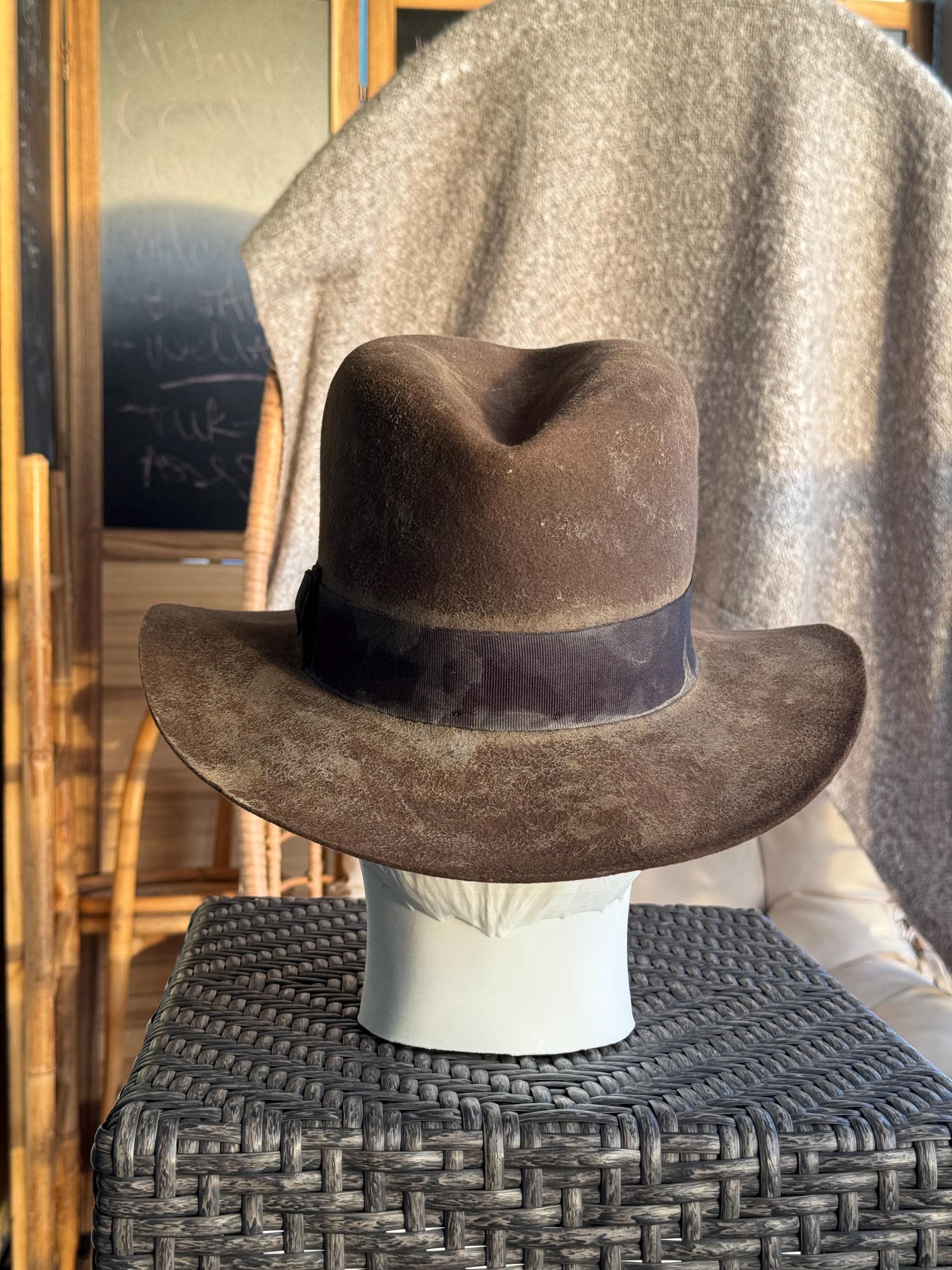 INDIANA JONES Fedora Rabbit Fur Felt Hat - F&G CUSTOMS  display picture 3