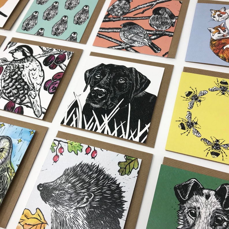 Tinners Rabbits card Hare digitally printed blank Etsy