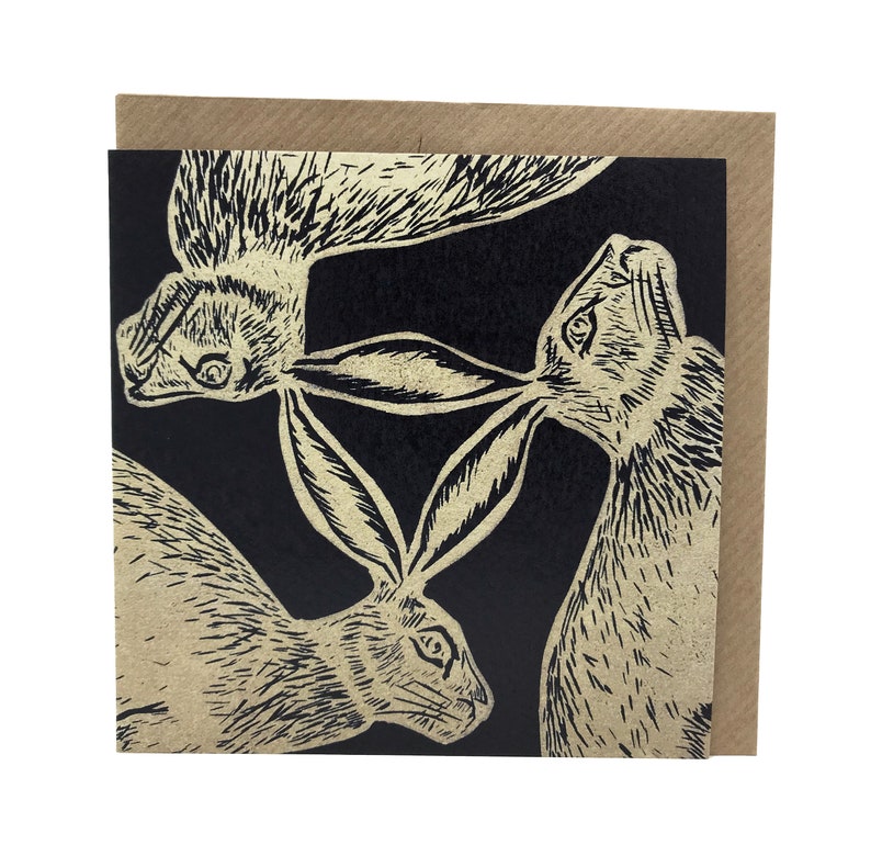 Hare Card Tinners Rabbits digitally printed blank Etsy